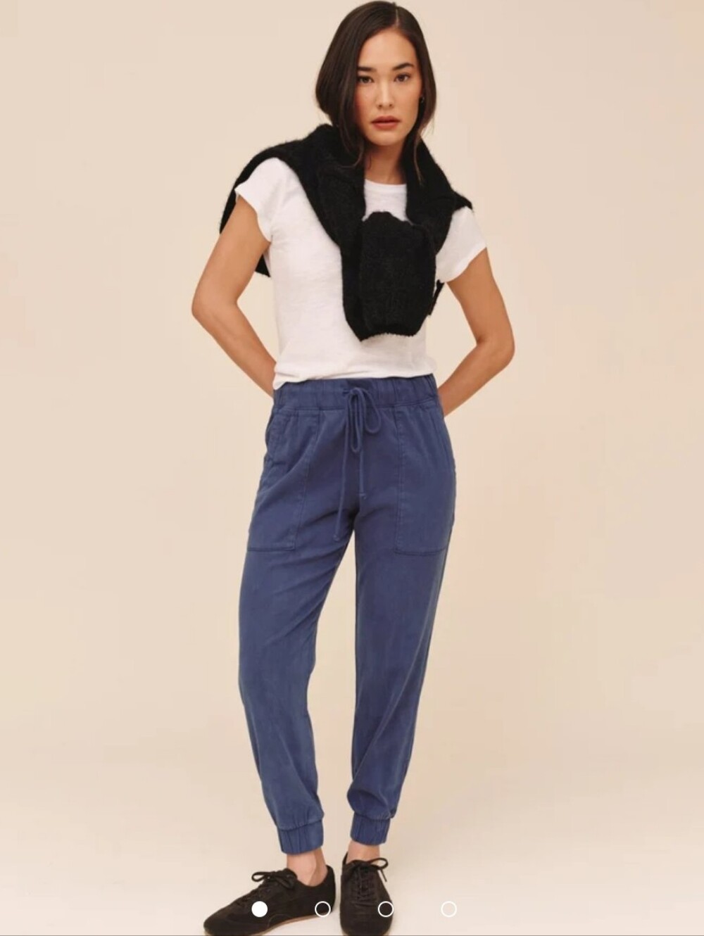 Bella Dahl Pocket Jogger Midnight Surf Navy Blue $145 S Small Tencel Joggers